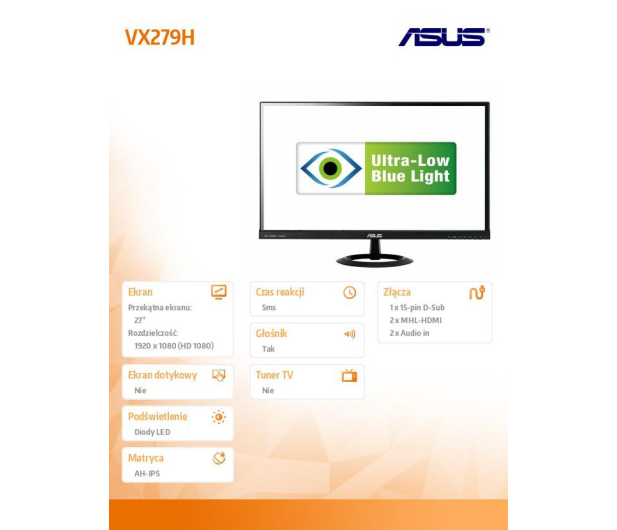 ASUS VX279H czarny - 225177 - zdjęcie 9